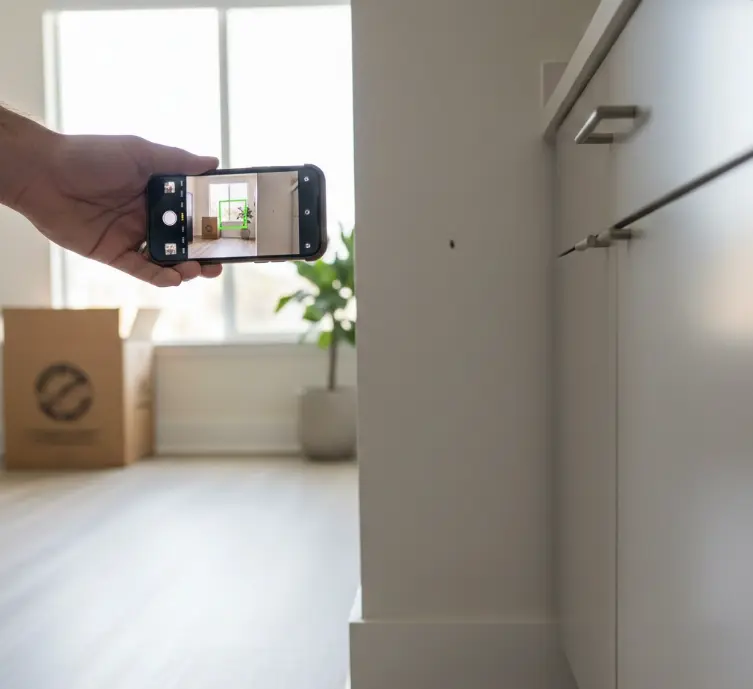 Close-up documentation of rental property damage used for California security deposit compliance evidence