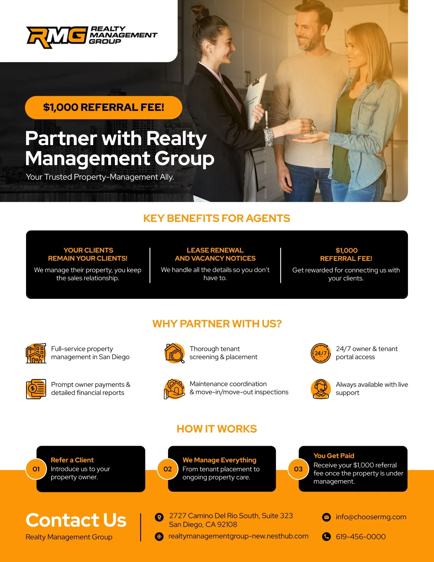 Realty Management Group Agent Referral Flyer